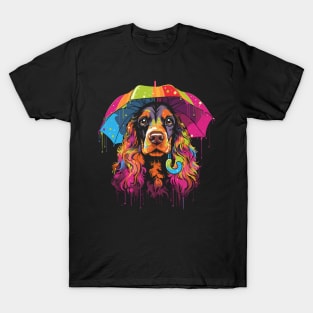 Cocker Spaniel Rainy Day With Umbrella T-Shirt